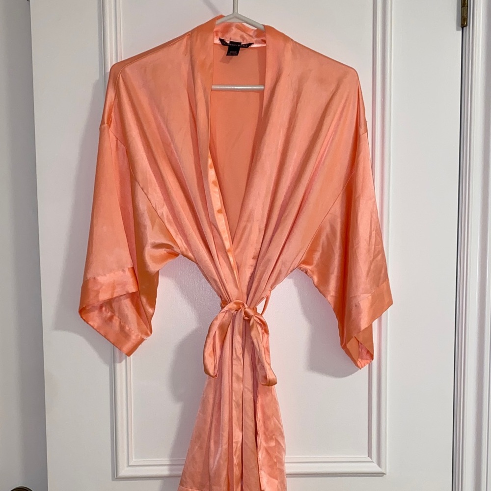 Victoria’s Secret Peach Satin Robe